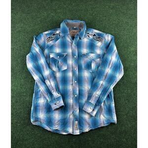 Western Rafter C Pearl Snap Paisley Plaid Shirt
